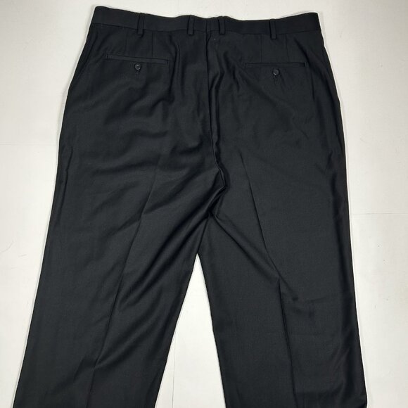 JF J. Ferrar Men Black Modern Fit Dress Pants Straight Leg Flat Front Tag 40x32 - Picture 7 of 9